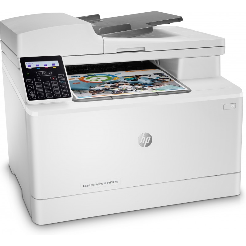 HP Color LaserJet Pro MFP M183fw, Print, Copy, Scan, Fax, 35-sheet ADF Energy Efficient Strong Security Dualband Wi-Fi