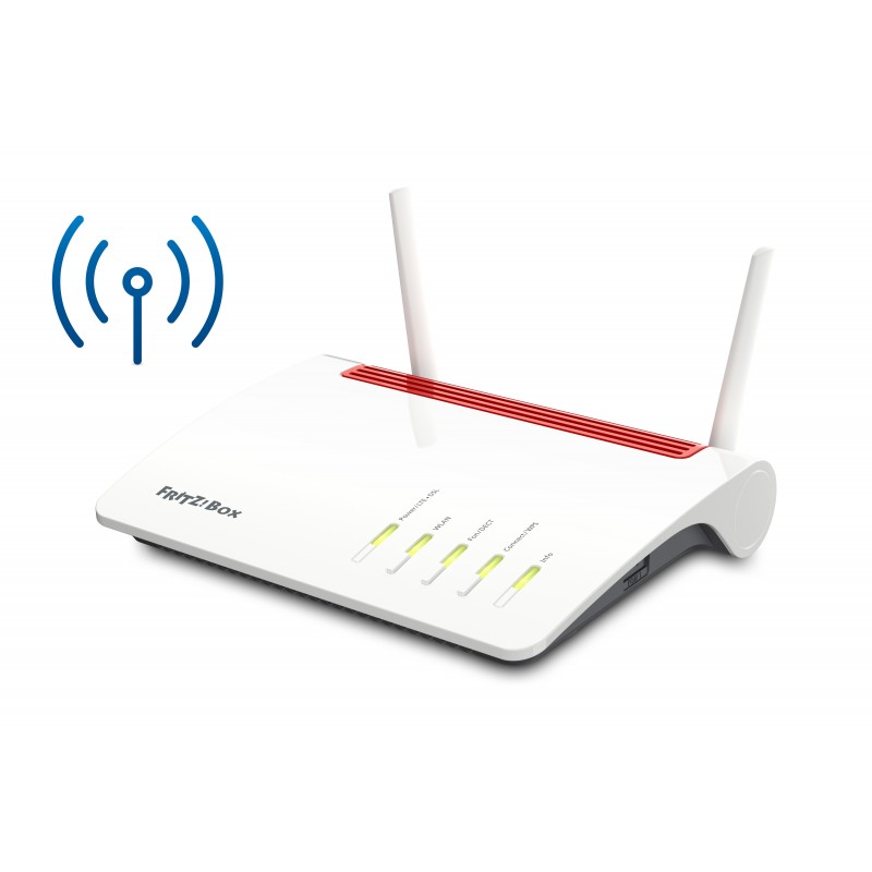 FRITZ!Box Box 6890 LTE router inalámbrico Gigabit Ethernet Doble banda (2,4 GHz 5 GHz) 4G Rojo, Blanco