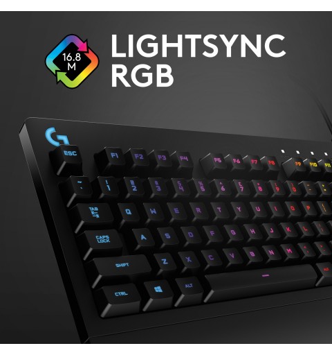 Logitech G Logitech G213 Prodigy Tastiera Gaming Cablata, LIGHTSYNC RGB, Tasti Retroilluminati, Resistente agli Schizzi, Tasti