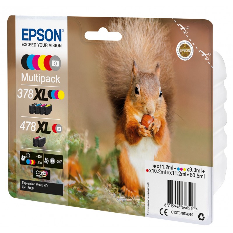 Epson Squirrel Multipack 6-colours 378XL 478XL Claria Photo HD Ink