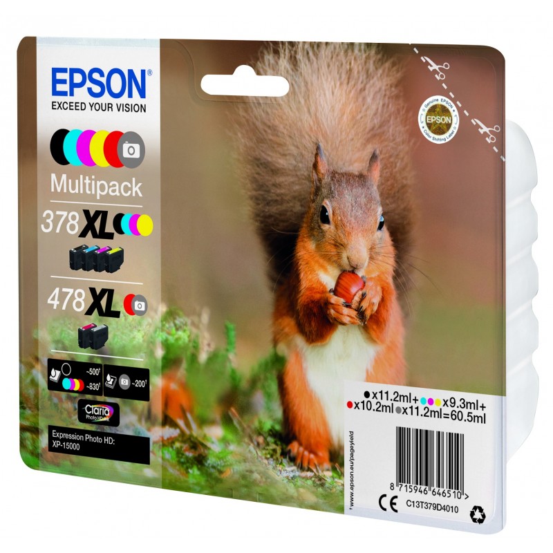 Epson Squirrel Multipack 6-colours 378XL 478XL Claria Photo HD Ink