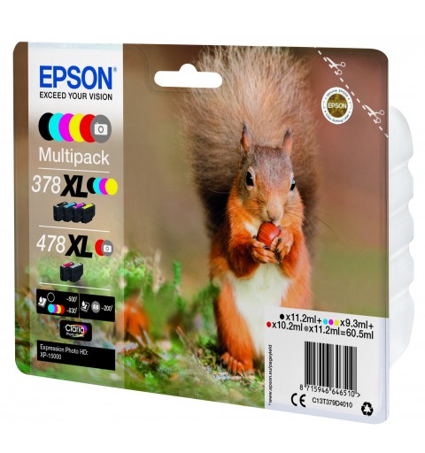 Epson Squirrel Multipack 6-colours 378XL 478XL Claria Photo HD Ink
