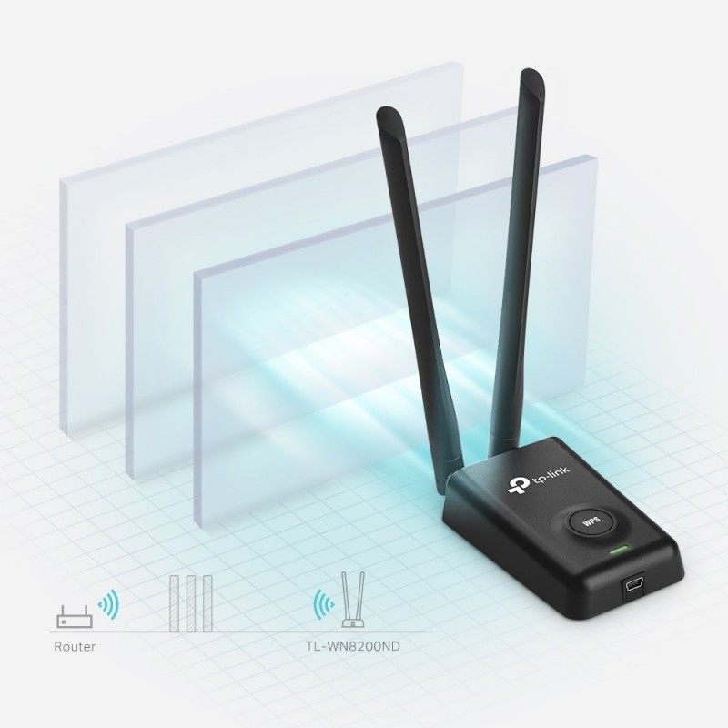 TP-Link TL-WN8200ND scheda di rete e adattatore WLAN 300 Mbit s