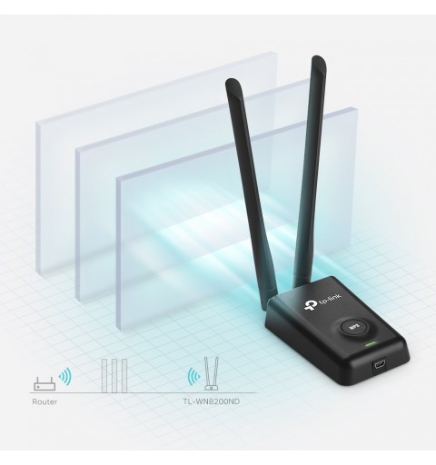 TP-Link TL-WN8200ND scheda di rete e adattatore WLAN 300 Mbit s
