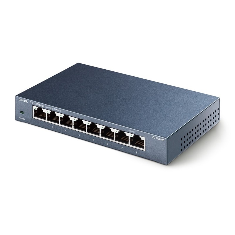 TP-Link TL-SG108 No administrado Gigabit Ethernet (10 100 1000) Negro