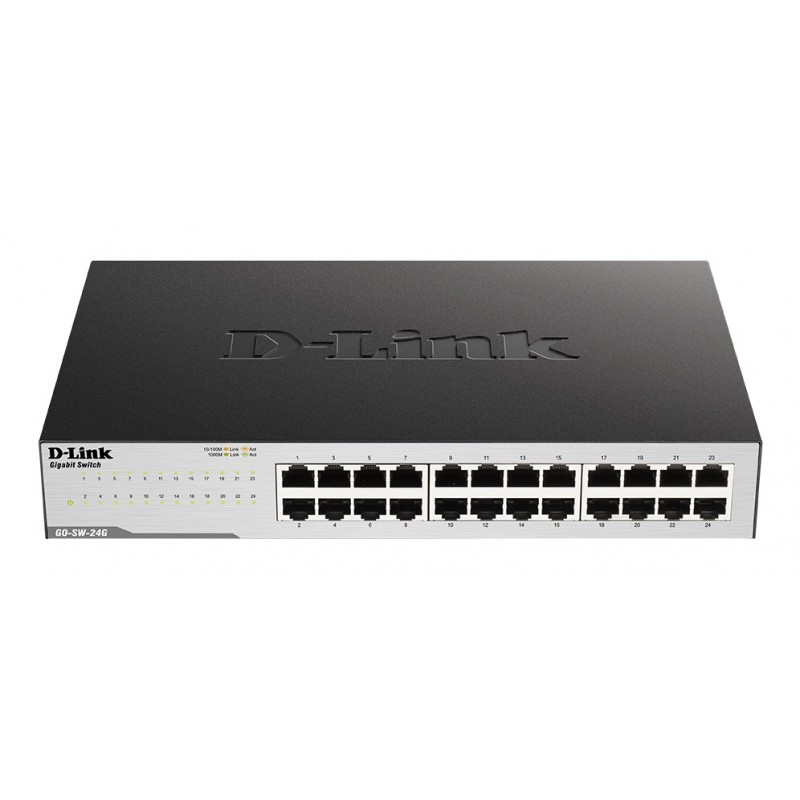 D-Link GO-SW-24G Unmanaged L2 Gigabit Ethernet (10 100 1000) 1U Schwarz