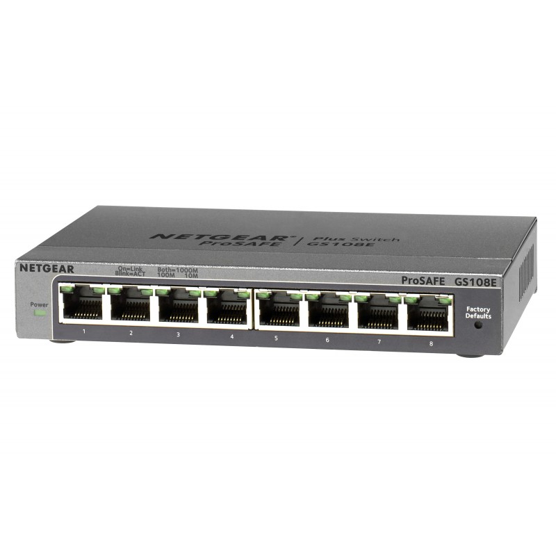 NETGEAR GS108E Gestito Gigabit Ethernet (10 100 1000) Nero