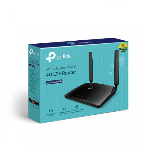 TP-Link Archer MR200 wireless router Fast Ethernet Dual-band (2.4 GHz 5 GHz) 4G Black