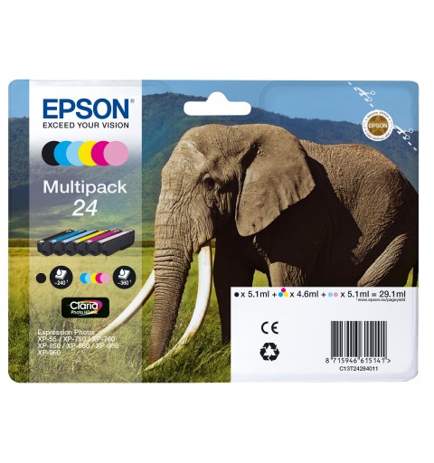 Epson Elephant Multipack 6-colours 24 Claria Photo HD Ink