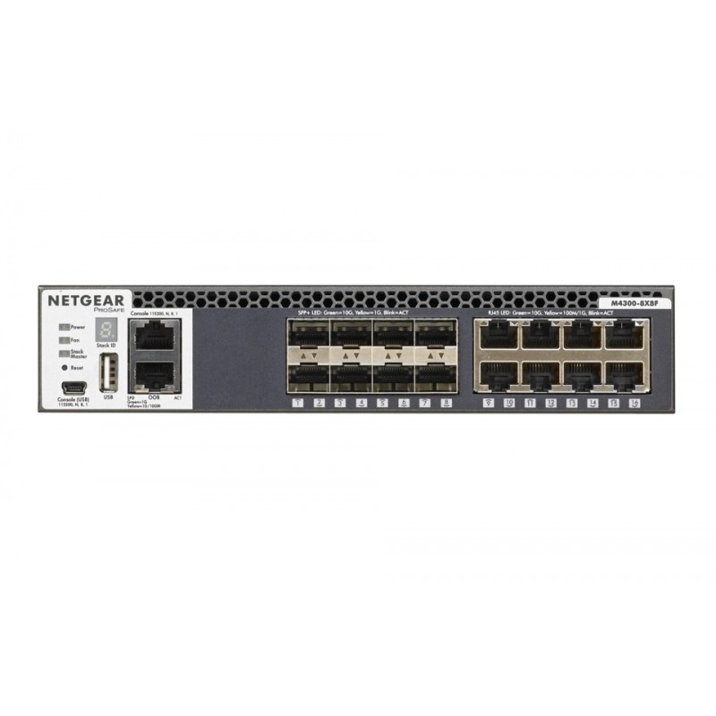 NETGEAR M4300-8X8F Managed L3 10G Ethernet (100 1000 10000) 1U Black