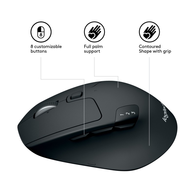 Logitech M720 mouse Mano destra RF senza fili + Bluetooth Ottico 1000 DPI