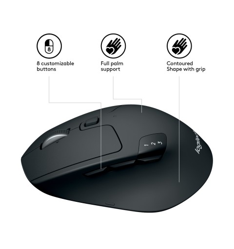 Logitech M720 mouse Mano destra RF senza fili + Bluetooth Ottico 1000 DPI