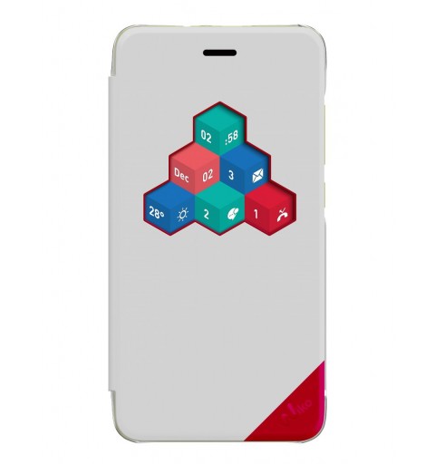 Wiko WKPRFIWH3901 coque de protection pour téléphones portables 12,7 cm (5") Folio Rouge, Blanc