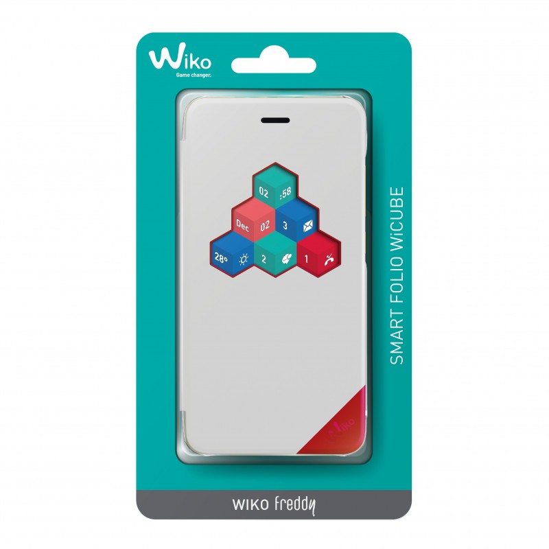Wiko WKPRFIWH3901 coque de protection pour téléphones portables 12,7 cm (5") Folio Rouge, Blanc