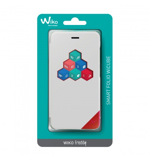 Wiko WKPRFIWH3901 coque de protection pour téléphones portables 12,7 cm (5") Folio Rouge, Blanc