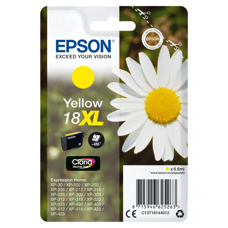 Epson Daisy Cartuccia Margherita Giallo Inchiostri Claria Home 18XL