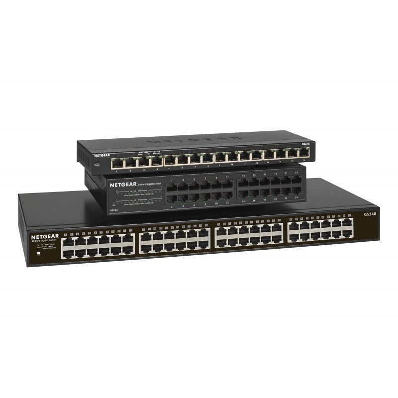 NETGEAR GS348 Unmanaged Gigabit Ethernet (10 100 1000) 1U Black