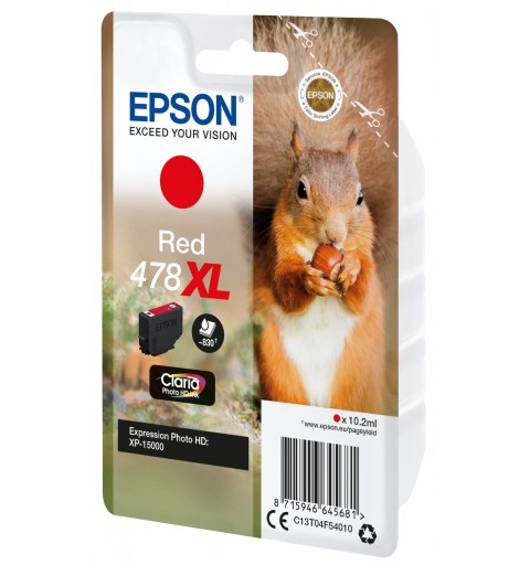 Epson Squirrel Singlepack Red 478XL Claria Photo HD Ink