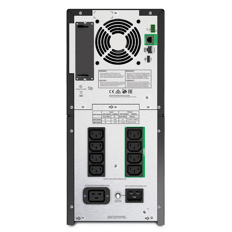 APC Smart-UPS 2200VA alimentation d'énergie non interruptible Interactivité de ligne 2,2 kVA 1980 W 9 sortie(s) CA