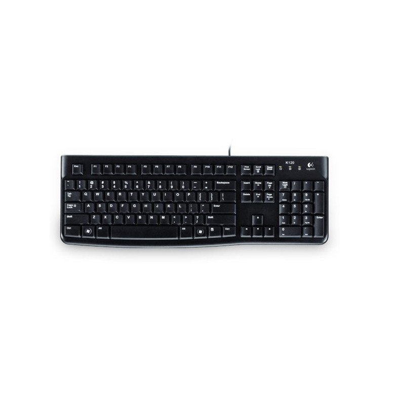 Logitech K120 Corded Keyboard teclado USB QWERTZ Alemán Negro