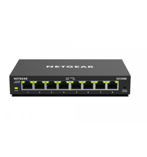 NETGEAR GS308E Gestito Gigabit Ethernet (10 100 1000) Nero