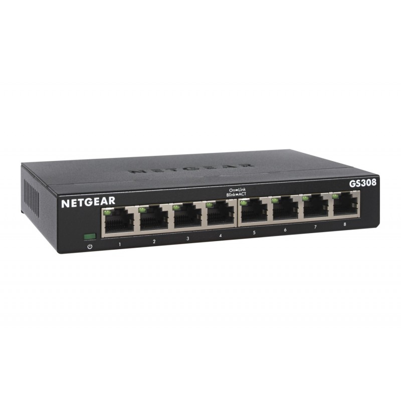 NETGEAR GS308-300PES switch di rete Non gestito L2 Gigabit Ethernet (10 100 1000) Nero
