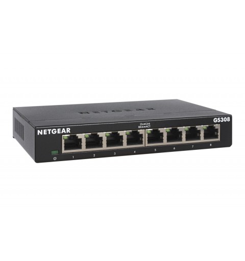 NETGEAR GS308-300PES switch No administrado L2 Gigabit Ethernet (10 100 1000) Negro