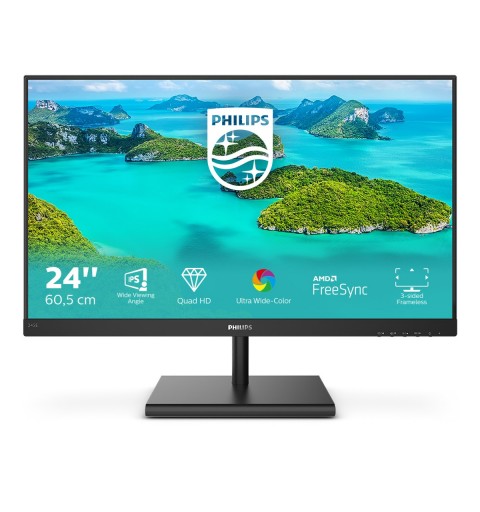 Philips E Line 245E1S 00 LED display 60.5 cm (23.8") 2560 x 1440 pixels 2K Ultra HD LCD Black