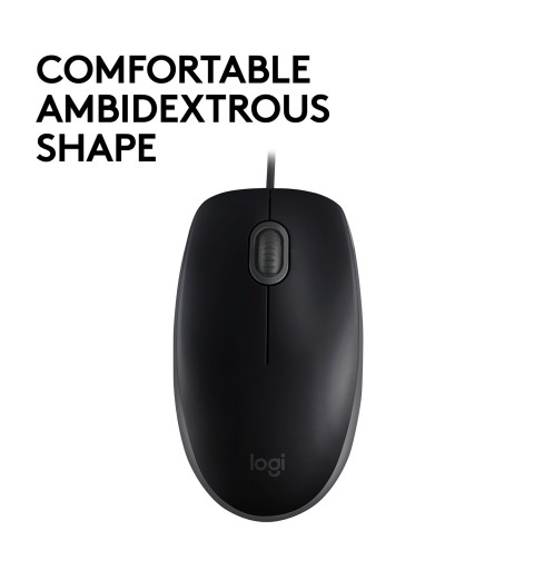 Logitech B110 Silent ratón Ambidextro USB tipo A Óptico 1000 DPI