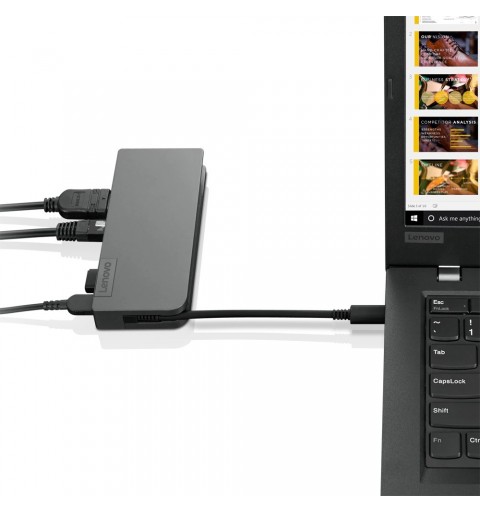 Lenovo 4X90S92381 laptop-dockingstation & portreplikator Kabelgebunden USB 3.2 Gen 1 (3.1 Gen 1) Type-C Grau