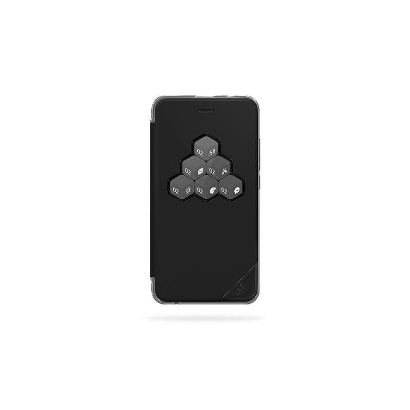 Wiko WKPRFIBK3953 mobile phone case 12.7 cm (5") Folio Black, Grey, Transparent