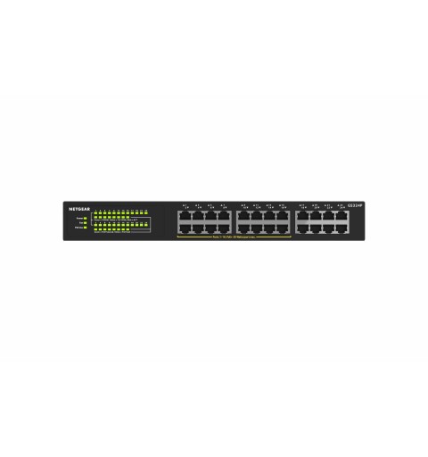 NETGEAR GS324P Non-géré Gigabit Ethernet (10 100 1000) Connexion Ethernet, supportant l'alimentation via ce port (PoE) 1U Noir