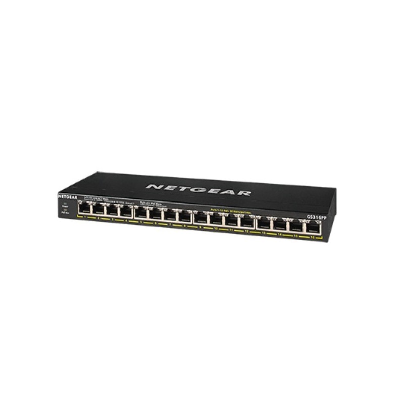 NETGEAR GS316PP Unmanaged Gigabit Ethernet (10 100 1000) Power over Ethernet (PoE) Black