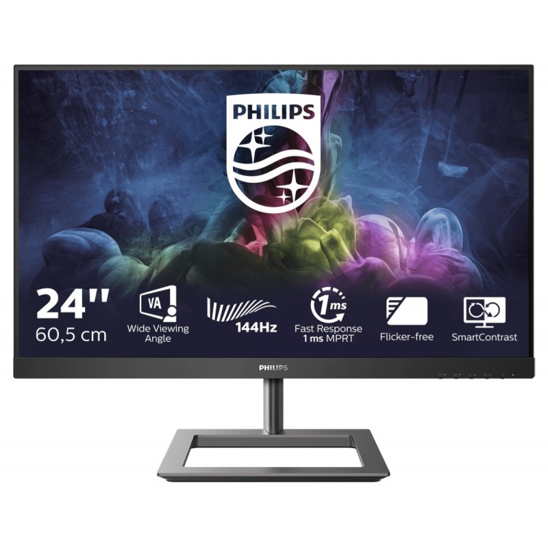 Philips E Line 242E1GAJ 00 LED display 60.5 cm (23.8") 1920 x 1080 pixels Full HD LCD Black, Chrome