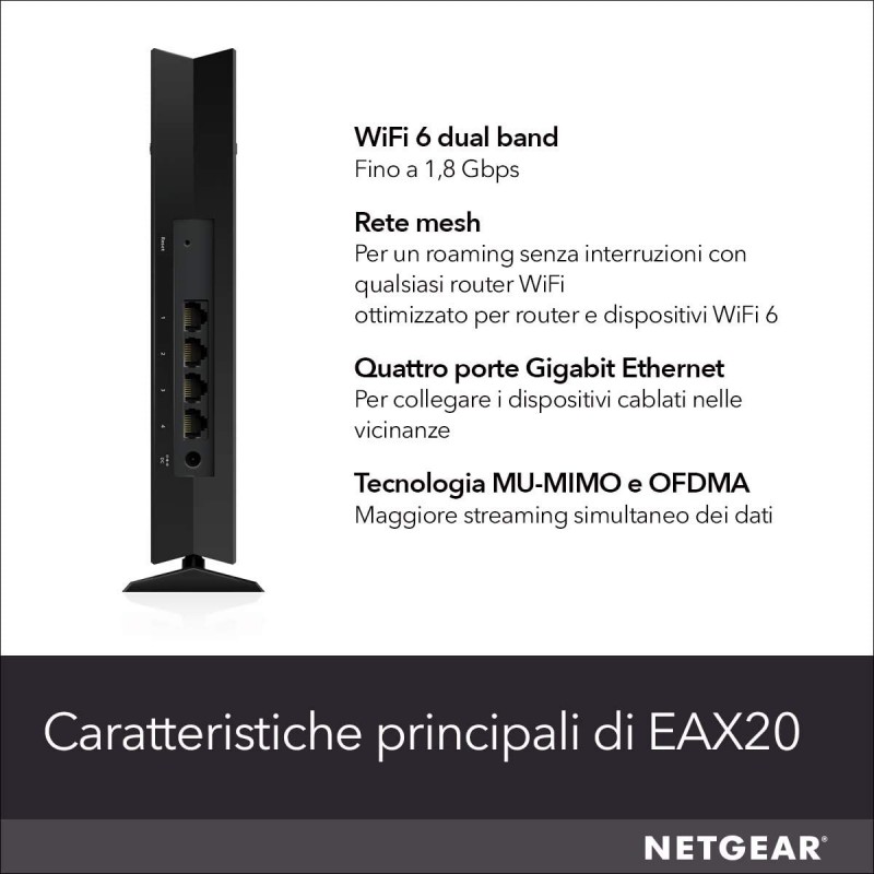 NETGEAR EAX20 Ripetitore WiFi Mesh a 4 stream