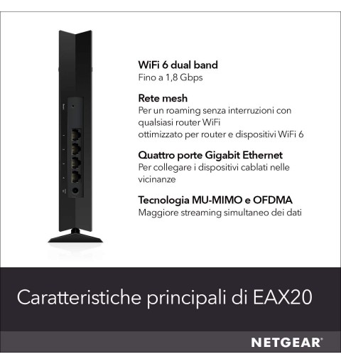 NETGEAR EAX20 Ripetitore WiFi Mesh a 4 stream