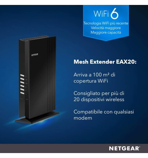 NETGEAR 4PT AX1800 WIFI MESH EXTENDER Répéteur réseau Noir 10, 100, 1000 Mbit s