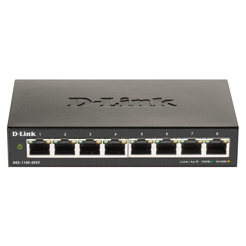 D-Link DGS-1100-08V2 network switch Managed L2 Gigabit Ethernet (10 100 1000) Black