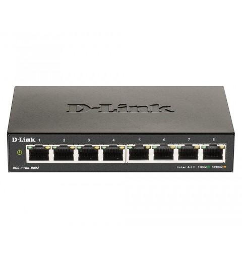 D-Link DGS-1100-08V2 commutateur réseau Géré L2 Gigabit Ethernet (10 100 1000) Noir