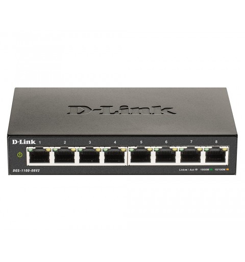 D-Link DGS-1100-08V2 switch Gestionado L2 Gigabit Ethernet (10 100 1000) Negro