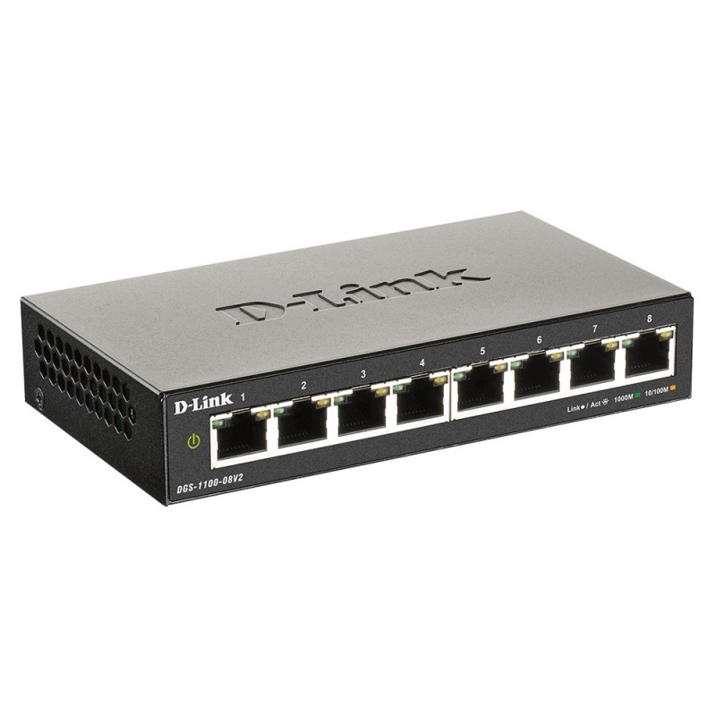 D-Link DGS-1100-08V2 network switch Managed L2 Gigabit Ethernet (10 100 1000) Black