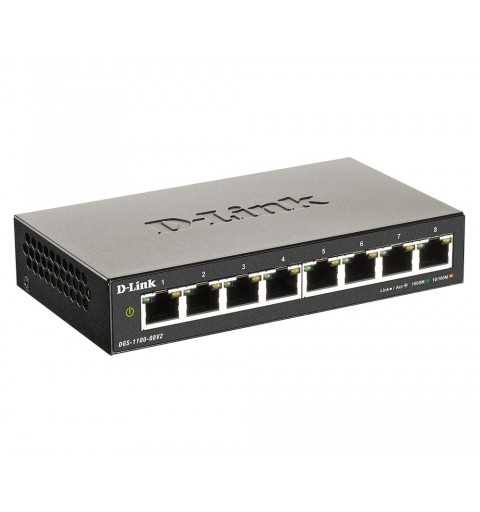 D-Link DGS-1100-08V2 switch di rete Gestito L2 Gigabit Ethernet (10 100 1000) Nero