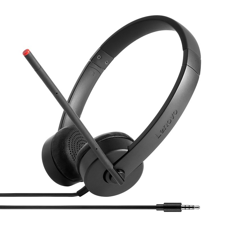 Lenovo Stereo Analog Kopfhörer Kabelgebunden Kopfband Büro Callcenter Schwarz