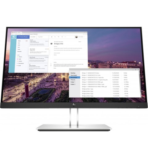 HP E-Series E23 G4 écran plat de PC 58,4 cm (23") 1920 x 1080 pixels Full HD Noir, Argent