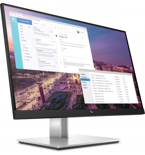 HP E-Series E23 G4 écran plat de PC 58,4 cm (23") 1920 x 1080 pixels Full HD Noir, Argent