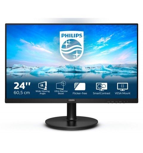 Philips V Line 241V8LA 00 LED display 60.5 cm (23.8") 1920 x 1080 pixels Full HD Black