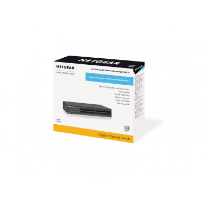 NETGEAR GS324 No administrado Gigabit Ethernet (10 100 1000) Negro