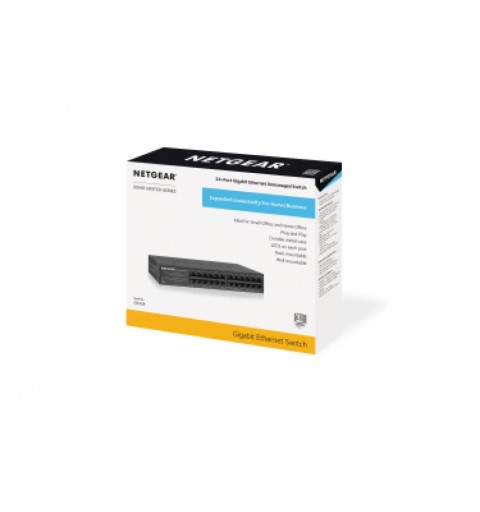 NETGEAR GS324 No administrado Gigabit Ethernet (10 100 1000) Negro