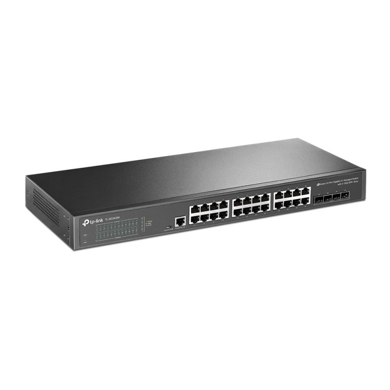 TP-Link TL-SG3428X switch di rete Gestito L2+ L3 Gigabit Ethernet (10 100 1000) 1U Nero