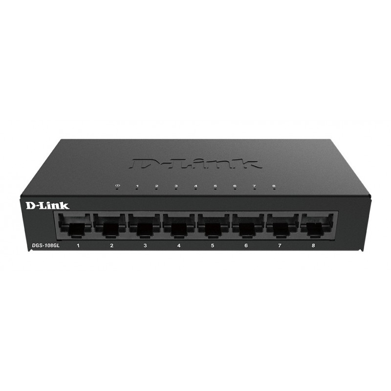 D-Link DGS-108GL Non gestito Gigabit Ethernet (10 100 1000) Nero